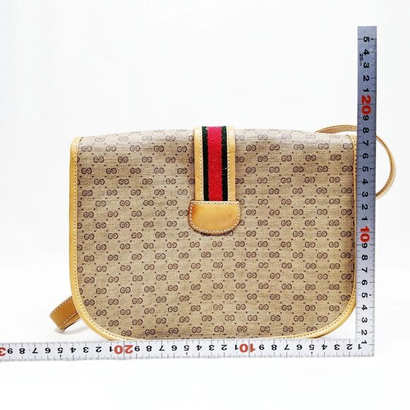 Authentic Gucci Shoulder Bag Sherry Line Brown PVC mn424-120625 - Picture 2 of 16